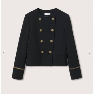 Mango Black Blazer with Gold Buttons